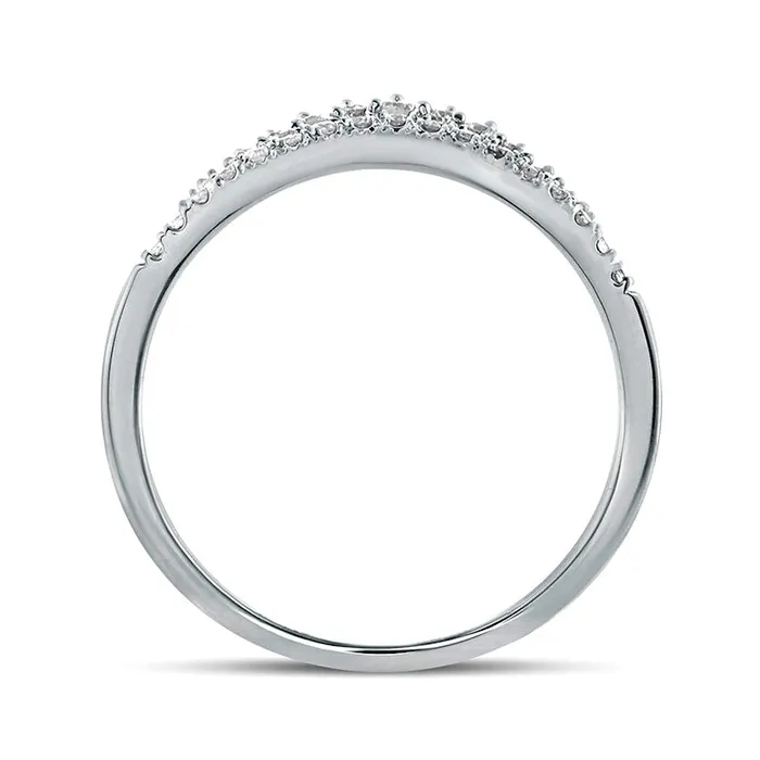 Goldia Rings 020 CT TW Natural Diamond Crown Contour Antique VintageStyle Anniversary Band in Solid 10K White Gold Goldia Rings 020 CT TW Natural Diamond Crown Contour Antique VintageStyle Anniversary Band in Solid 10K White Gold