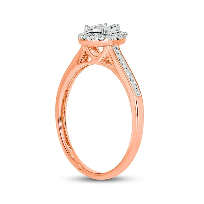 Goldia Rings 020 CT TW Natural Diamond Pear Frame Promise Ring in Solid 10K Rose Gold Goldia Rings 020 CT TW Natural Diamond Pear Frame Promise Ring in Solid 10K Rose Gold