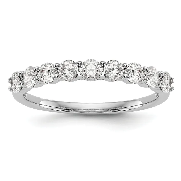 Goldia Rings 081ct CZ Solid Real 14k White Gold Wedding Wedding Band Ring