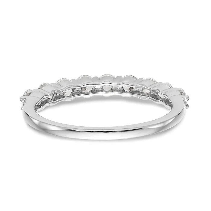 Goldia Rings 081ct CZ Solid Real 14k White Gold Wedding Wedding Band Ring