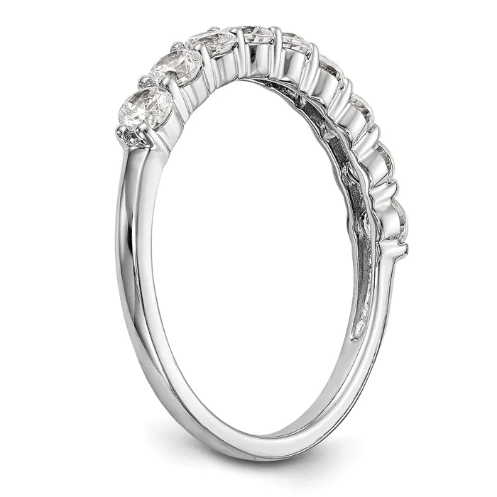 Goldia Rings 081ct CZ Solid Real 14k White Gold Wedding Wedding Band Ring