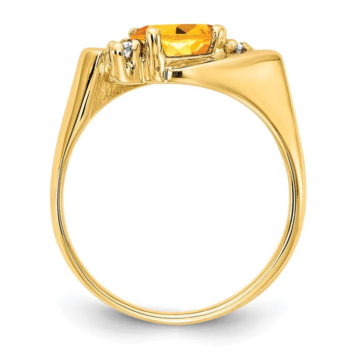Goldia Rings 14K Yellow Gold 7x5mm Oval Citrine A Real Diamond ring