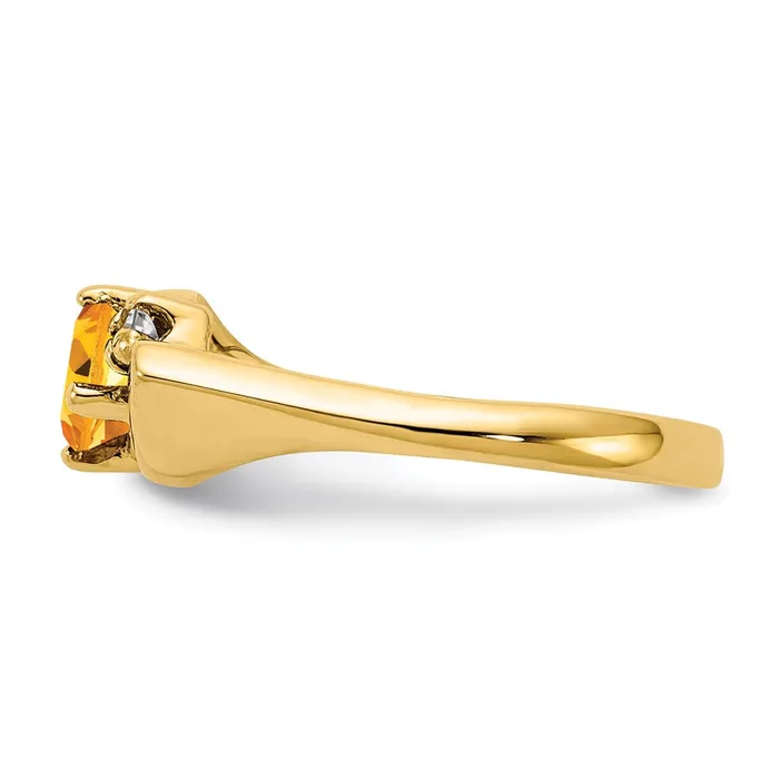 Goldia Rings 14K Yellow Gold 7x5mm Oval Citrine A Real Diamond ring
