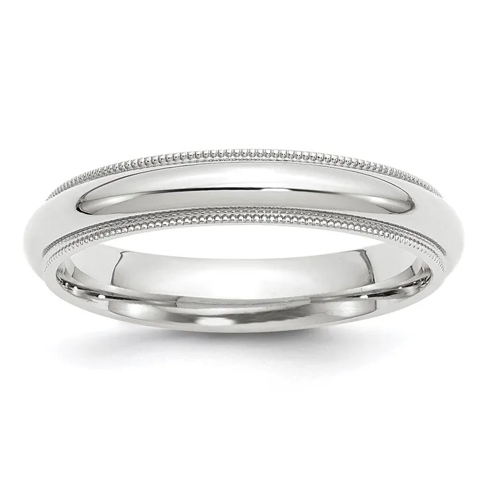 Goldia Rings Solid 10K White Gold 4mm Milgrain Comfort Fit MensWomens Wedding Band Ring Size 125 Goldia Rings Solid 10K White Gold 4mm Milgrain Comfort Fit MensWomens Wedding Band Ring Size 125