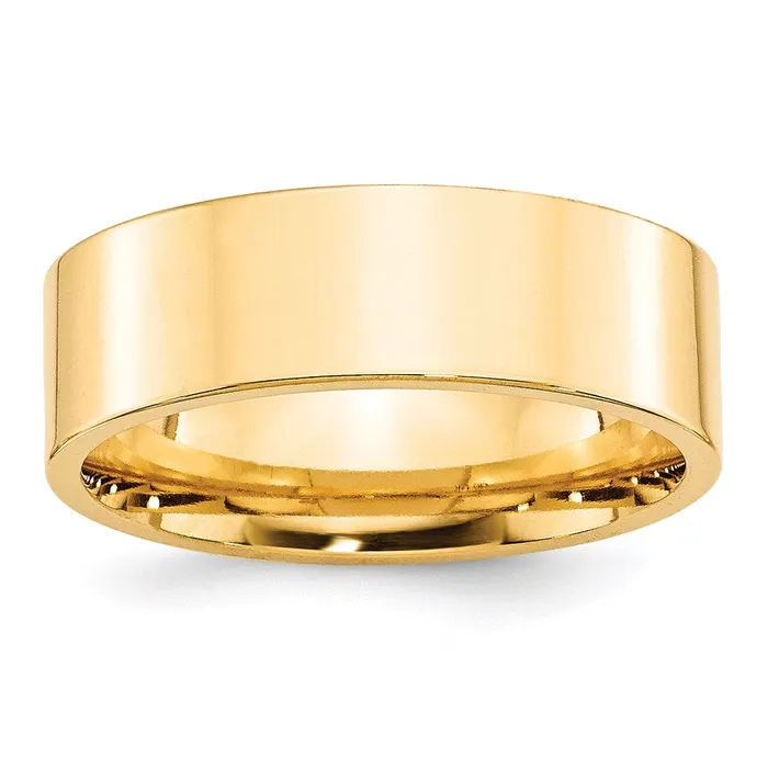 Goldia Rings Solid 10K Yellow Gold 7mm Standard Flat Comfort Fit MensWomens Wedding Band Ring Size 5 Goldia Rings Solid 10K Yellow Gold 7mm Standard Flat Comfort Fit MensWomens Wedding Band Ring Size 5