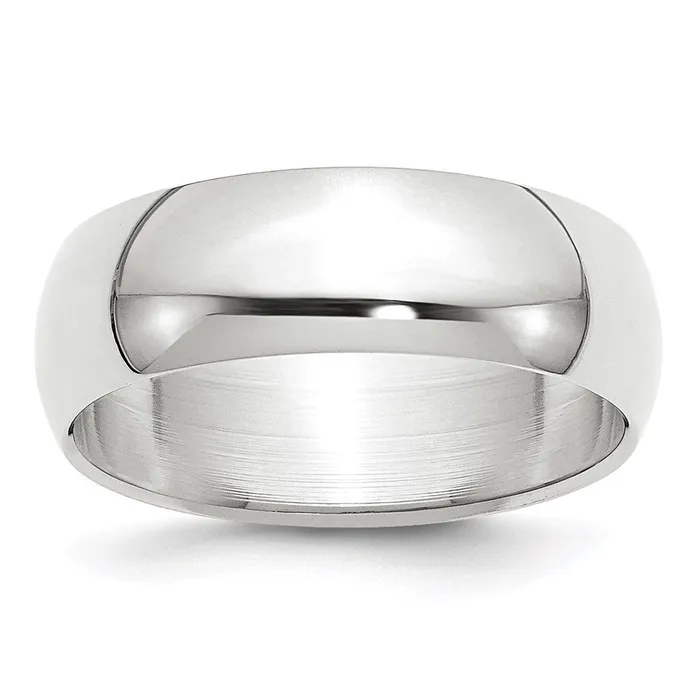 Goldia Rings Solid 14K White Gold 7mm Half Round MensWomens Wedding Band Ring Size 14 Goldia Rings Solid 14K White Gold 7mm Half Round MensWomens Wedding Band Ring Size 14