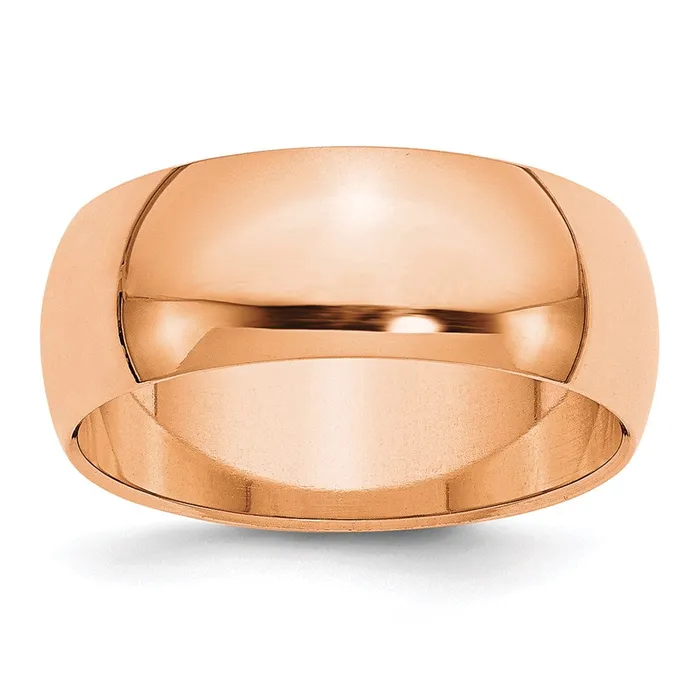 Goldia Rings Solid 18K Yellow Gold Rose Gold 8mm HalfRound Wedding MensWomens Wedding Band Ring Size 115 Goldia Rings Solid 18K Yellow Gold Rose Gold 8mm HalfRound Wedding MensWomens Wedding Band Ring Size 115