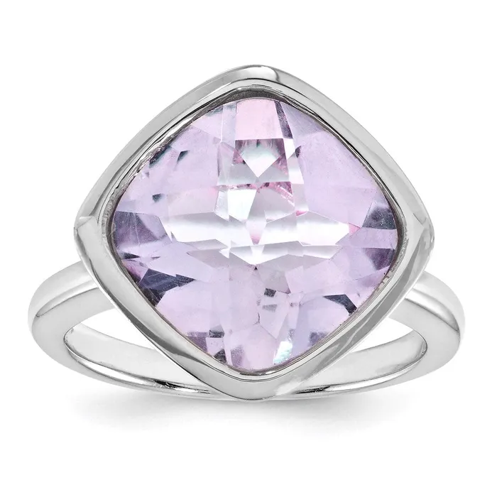Goldia Sterling Silver Pink Quartz Ring Rings