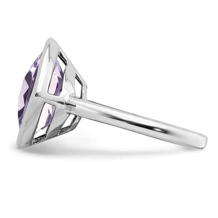 Goldia Sterling Silver Pink Quartz Ring Rings