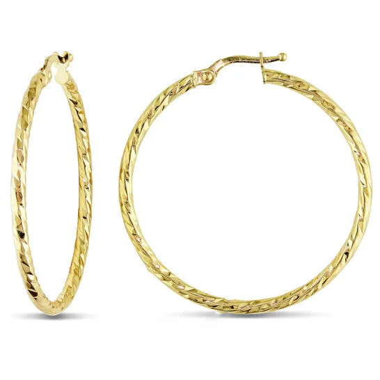 JMS always Earrings Original Amour 35mm Diamond Cut Hoop Earrings in 10k Yellow Gold JMS always Earrings Original Amour 35mm Diamond Cut Hoop Earrings in 10k Yellow Gold