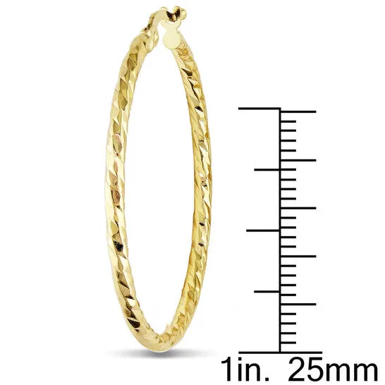 JMS always Earrings Original Amour 35mm Diamond Cut Hoop Earrings in 10k Yellow Gold JMS always Earrings Original Amour 35mm Diamond Cut Hoop Earrings in 10k Yellow Gold