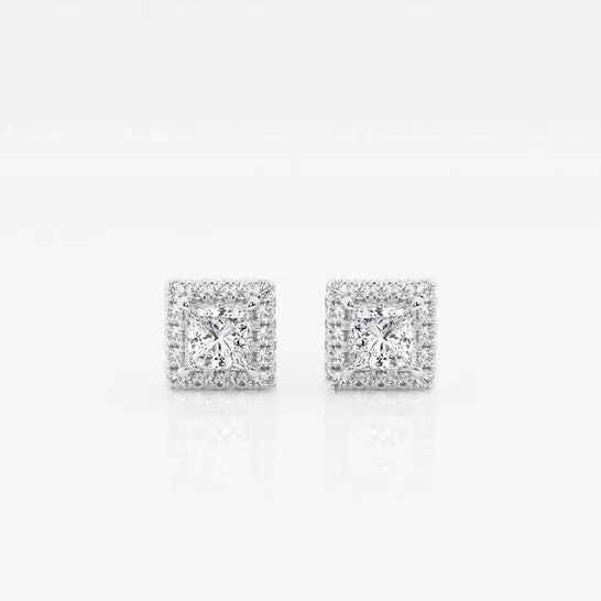 JMS always Earrings Original Brilliant Diamond 14KT White Gold 58 cttw PrincessCut Lab Grown Diamond Halo Stud Earrings for Women GVSSI GSI JMS always Earrings Original Brilliant Diamond 14KT White Gold 58 cttw PrincessCut Lab Grown Diamond Halo Stud Earrings for Women GVSSI GSI