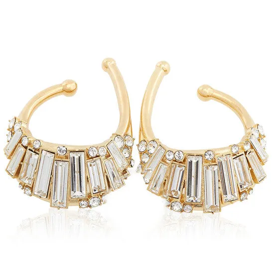 JMS always Earrings Original Burberry Ladies Faux Crystal GoldPlated Ear Clips JMS always Earrings Original Burberry Ladies Faux Crystal GoldPlated Ear Clips