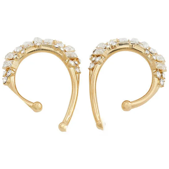 JMS always Earrings Original Burberry Ladies Faux Crystal GoldPlated Ear Clips JMS always Earrings Original Burberry Ladies Faux Crystal GoldPlated Ear Clips