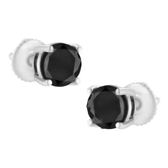 JMS always Earrings Original Haus of Brilliance Sterling Silver 12 cttw Black Diamond ScrewBack 4Prong Classic Stud Earrings ColorEnhanced I2I3 JMS always Earrings Original Haus of Brilliance Sterling Silver 12 cttw Black Diamond ScrewBack 4Prong Classic Stud Earrings ColorEnhanced I2I3