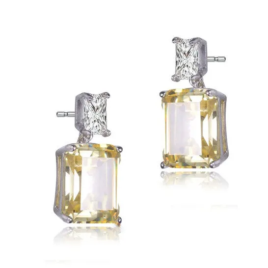 JMS always Earrings Original Megan Walford Sterling Silver Clear and Yellow Cubic Zirconia Drop Earrings JMS always Earrings Original Megan Walford Sterling Silver Clear and Yellow Cubic Zirconia Drop Earrings