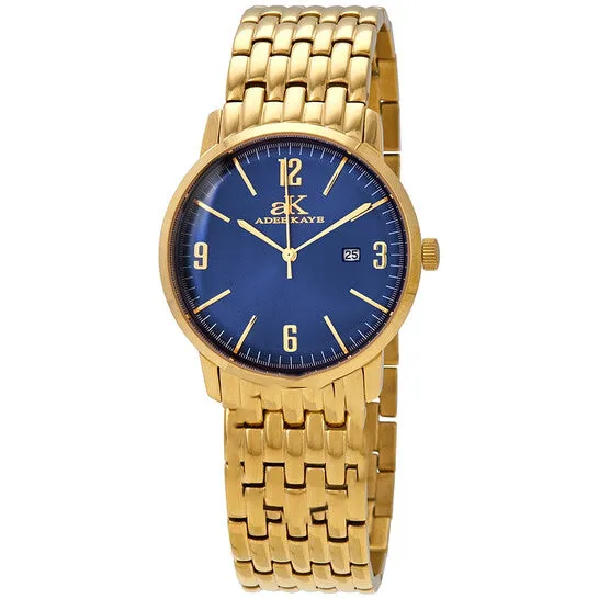 JMS always Original Adee Kaye Dome Blue Dial GoldTone Stainless Steel Unisex Watch AK8224LGBL Earrings JMS always Original Adee Kaye Dome Blue Dial GoldTone Stainless Steel Unisex Watch AK8224LGBL Earrings
