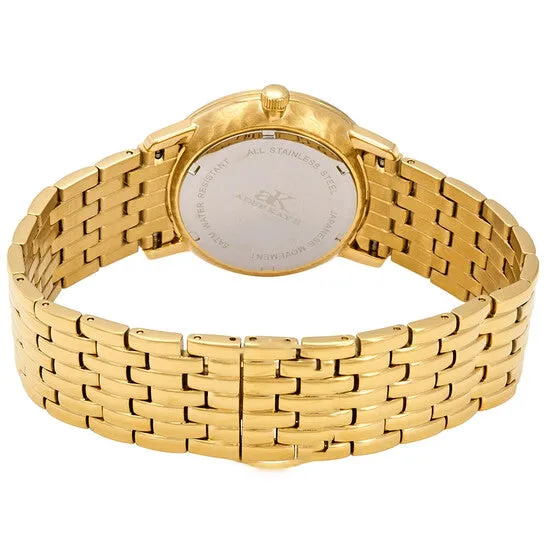JMS always Original Adee Kaye Dome Blue Dial GoldTone Stainless Steel Unisex Watch AK8224LGBL Earrings JMS always Original Adee Kaye Dome Blue Dial GoldTone Stainless Steel Unisex Watch AK8224LGBL Earrings