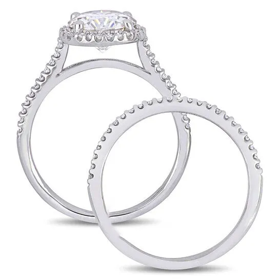 JMS always Original Amour 13 CT DIAMOND TW AND 2 CT TGW CREATED MOISSANITEWHITE BRIDAL RING SET 14K WHITE GOLD JMS005322 Rings JMS always Original Amour 13 CT DIAMOND TW AND 2 CT TGW CREATED MOISSANITEWHITE BRIDAL RING SET 14K WHITE GOLD JMS005322 Rings
