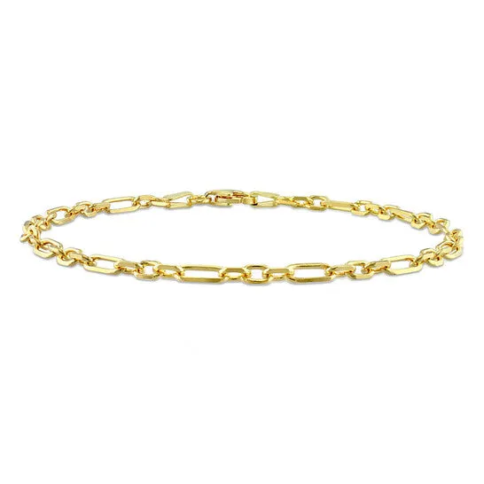 JMS always Original Amour 3mm Figaro Rolo Bracelet in Yellow Plated Sterling Silver Bracelets JMS always Original Amour 3mm Figaro Rolo Bracelet in Yellow Plated Sterling Silver Bracelets