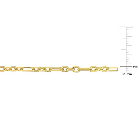JMS always Original Amour 3mm Figaro Rolo Bracelet in Yellow Plated Sterling Silver Bracelets