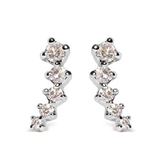 JMS always Original Haus of Brilliance 10K White Gold 110 Cttw Diamond Journey Style Climber Stud Earrings HI Color I1I2 Clarity Earrings JMS always Original Haus of Brilliance 10K White Gold 110 Cttw Diamond Journey Style Climber Stud Earrings HI Color I1I2 Clarity Earrings
