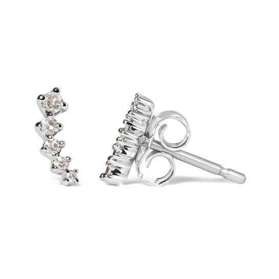 JMS always Original Haus of Brilliance 10K White Gold 110 Cttw Diamond Journey Style Climber Stud Earrings HI Color I1I2 Clarity Earrings JMS always Original Haus of Brilliance 10K White Gold 110 Cttw Diamond Journey Style Climber Stud Earrings HI Color I1I2 Clarity Earrings
