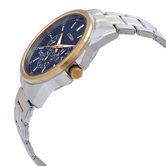 JMS always Rings Original Citizen Quartz Blue Dial TwoTone Mens Watch AG834856L JMS always Rings Original Citizen Quartz Blue Dial TwoTone Mens Watch AG834856L
