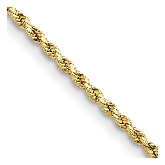 MDS 14K Yellow Gold 16 inch 2mm Semi Solid Diamondcut Rope with Lobster Clasp Chain Necklace Necklaces MDS 14K Yellow Gold 16 inch 2mm Semi Solid Diamondcut Rope with Lobster Clasp Chain Necklace Necklaces