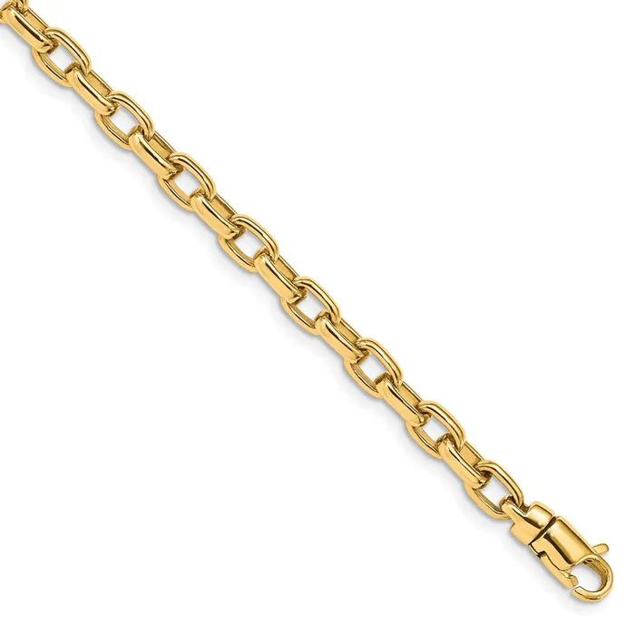 MDS Bracelets Solid 14K Yellow Gold 725 inch 5mm Hand Polished Fancy Link with Lobster Clasp Bracelet MDS Bracelets Solid 14K Yellow Gold 725 inch 5mm Hand Polished Fancy Link with Lobster Clasp Bracelet