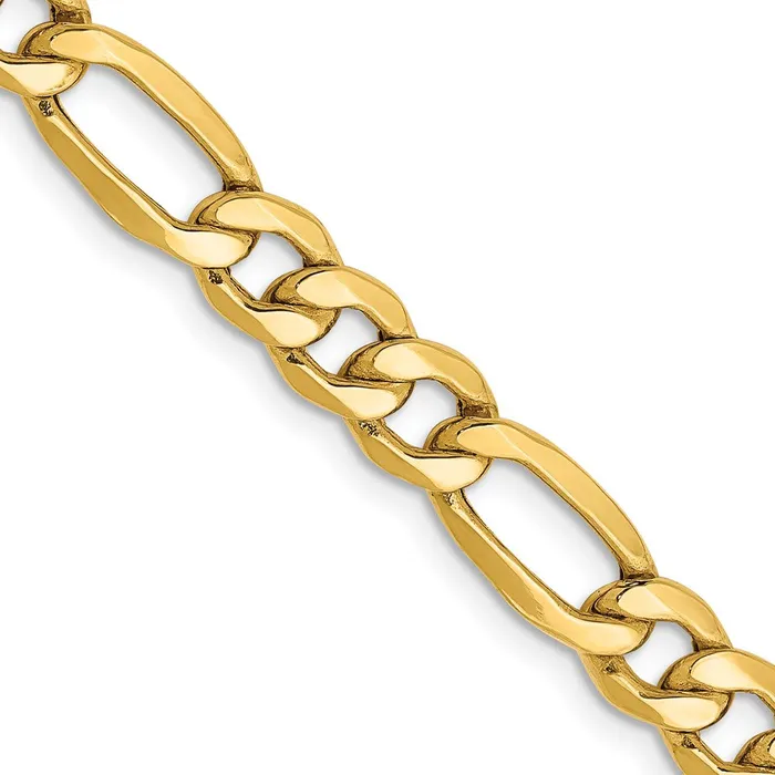 MDS Necklaces 14K Yellow Gold 20 inch 625mm SemiSolid Figaro with Lobster Clasp Chain Necklace MDS Necklaces 14K Yellow Gold 20 inch 625mm SemiSolid Figaro with Lobster Clasp Chain Necklace