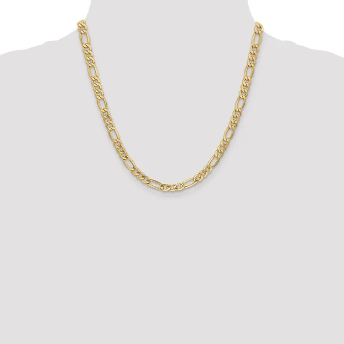 MDS Necklaces 14K Yellow Gold 20 inch 625mm SemiSolid Figaro with Lobster Clasp Chain Necklace MDS Necklaces 14K Yellow Gold 20 inch 625mm SemiSolid Figaro with Lobster Clasp Chain Necklace