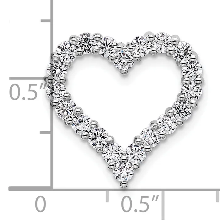 Necklaces Goldia 14k White Gold 1 Ct Lab Grown Diamond VSSI G Heart Chain Slide Pendant