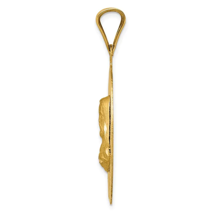 Necklaces Goldia 14k Yellow Gold Polished DC Sagrado Corazon Oval Pendant
