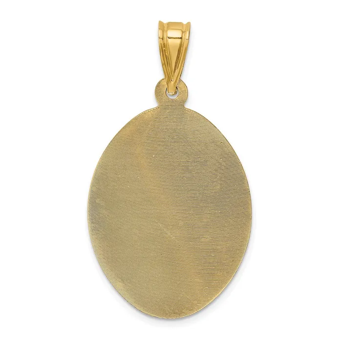 Necklaces Goldia 14k Yellow Gold Polished DC Sagrado Corazon Oval Pendant