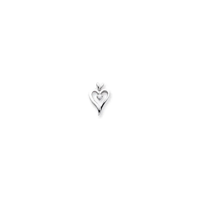 Necklaces Goldiacom 14k White Gold VS Diamond heart pendant