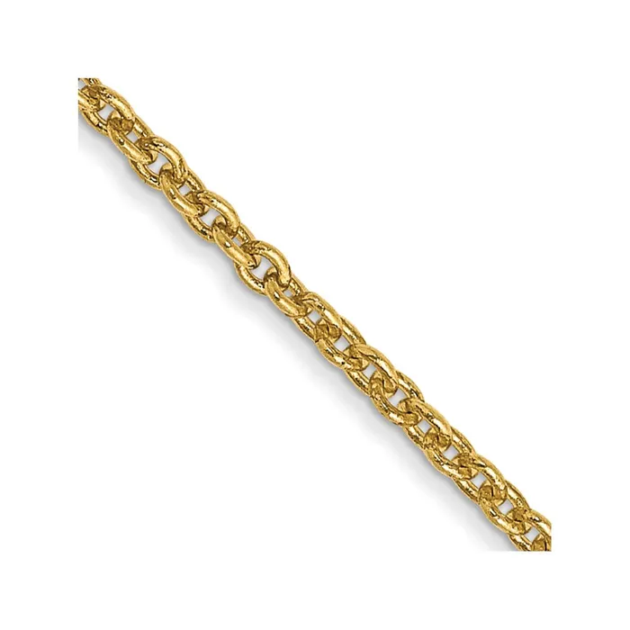 Necklaces MDS 14K Yellow Gold 22 inch 14mm Forzantine Cable with Lobster Clasp Chain Necklace Necklaces MDS 14K Yellow Gold 22 inch 14mm Forzantine Cable with Lobster Clasp Chain Necklace