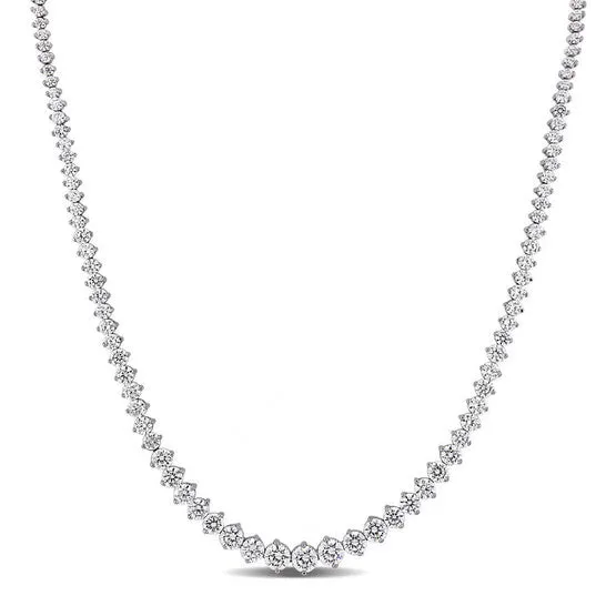 Original AMOUR 25 CT TGW Cubic Zirconia Tennis Necklace In Sterling Silver JMS always Necklaces Original AMOUR 25 CT TGW Cubic Zirconia Tennis Necklace In Sterling Silver JMS always Necklaces