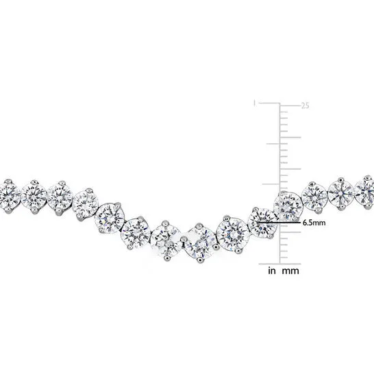 Original AMOUR 25 CT TGW Cubic Zirconia Tennis Necklace In Sterling Silver JMS always Necklaces Original AMOUR 25 CT TGW Cubic Zirconia Tennis Necklace In Sterling Silver JMS always Necklaces