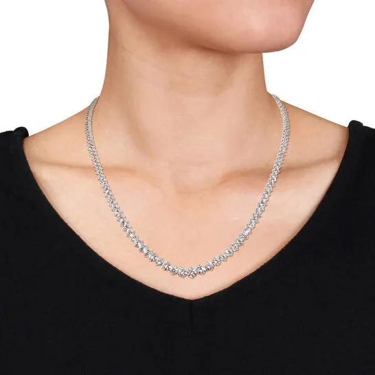 Original AMOUR 25 CT TGW Cubic Zirconia Tennis Necklace In Sterling Silver JMS always Necklaces Original AMOUR 25 CT TGW Cubic Zirconia Tennis Necklace In Sterling Silver JMS always Necklaces