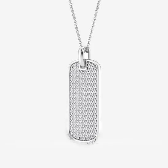 Original Brilliant Diamond 14K White Gold 1 12 ctw Round Lab Grown Diamond Dog Tag Fashion Pendant Necklace for Men FG VS2 JMS always Necklaces Original Brilliant Diamond 14K White Gold 1 12 ctw Round Lab Grown Diamond Dog Tag Fashion Pendant Necklace for Men FG VS2 JMS always Necklaces