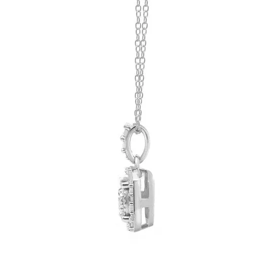 Original Diamond Muse 025 cttw White Gold Over Sterling Silver Cushion Frame Necklace for Women JMS always Necklaces Original Diamond Muse 025 cttw White Gold Over Sterling Silver Cushion Frame Necklace for Women JMS always Necklaces
