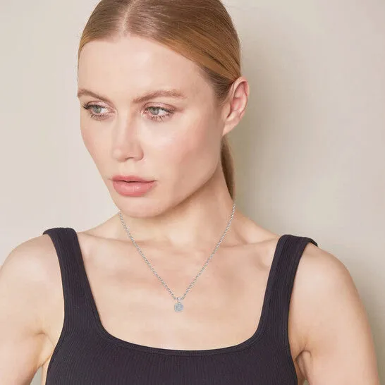 Original Diamond Muse 025 cttw White Gold Over Sterling Silver Cushion Frame Necklace for Women JMS always Necklaces Original Diamond Muse 025 cttw White Gold Over Sterling Silver Cushion Frame Necklace for Women JMS always Necklaces