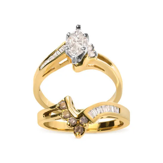 Original Haus of Brilliance 14K Two Tone 34 Cttw Diamond Engagement Ring Set HI Color SI1SI2 Clarity JMS always Rings Original Haus of Brilliance 14K Two Tone 34 Cttw Diamond Engagement Ring Set HI Color SI1SI2 Clarity JMS always Rings