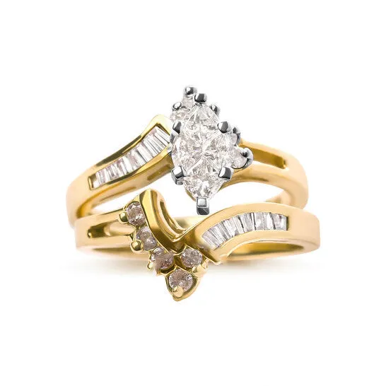 Original Haus of Brilliance 14K Two Tone 34 Cttw Diamond Engagement Ring Set HI Color SI1SI2 Clarity JMS always Rings Original Haus of Brilliance 14K Two Tone 34 Cttw Diamond Engagement Ring Set HI Color SI1SI2 Clarity JMS always Rings