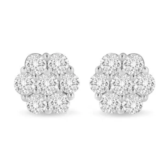 Original Haus of Brilliance 14K White Gold 30 Cttw Lab Grown Diamond Floral Cluster Stud Earring FG Color VS2SI1 Clarity JMS always Earrings Original Haus of Brilliance 14K White Gold 30 Cttw Lab Grown Diamond Floral Cluster Stud Earring FG Color VS2SI1 Clarity JMS always Earrings