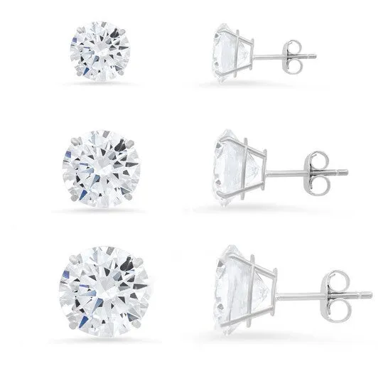 Original Kylie Harper Sterling Silver Set of 3 Roundcut Cubic Zirconia CZ Earring Set JMS always Earrings Original Kylie Harper Sterling Silver Set of 3 Roundcut Cubic Zirconia CZ Earring Set JMS always Earrings