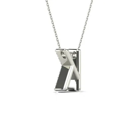Original Maulijewels 012 Carat Natural Diamond Initial K Pendant Necklace In 14K White Gold With 18 Gold Cable Chain JMS always Necklaces Original Maulijewels 012 Carat Natural Diamond Initial K Pendant Necklace In 14K White Gold With 18 Gold Cable Chain JMS always Necklaces