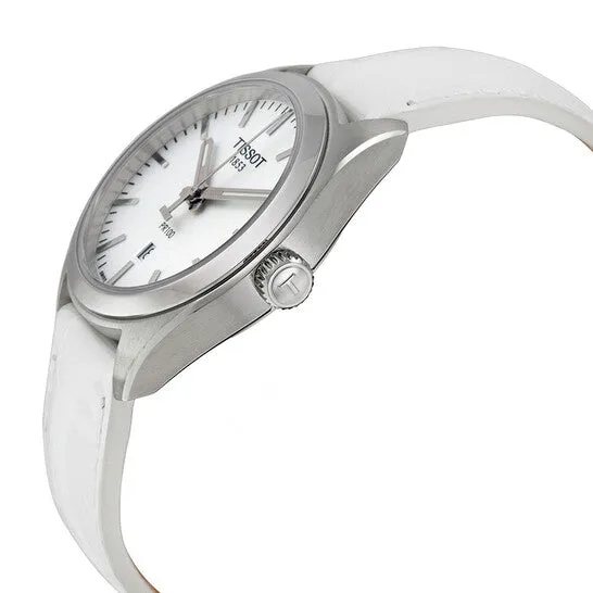 Original Tissot PR100 White Dial White Leather Ladies Watch T1012101603100 JMS always Watches Original Tissot PR100 White Dial White Leather Ladies Watch T1012101603100 JMS always Watches