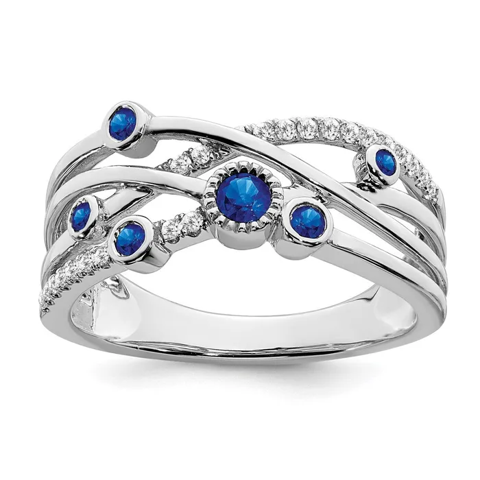 Rings Goldia 14k White Gold Sapphire and Real Diamond Ring